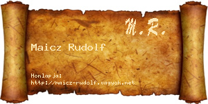 Maicz Rudolf névjegykártya